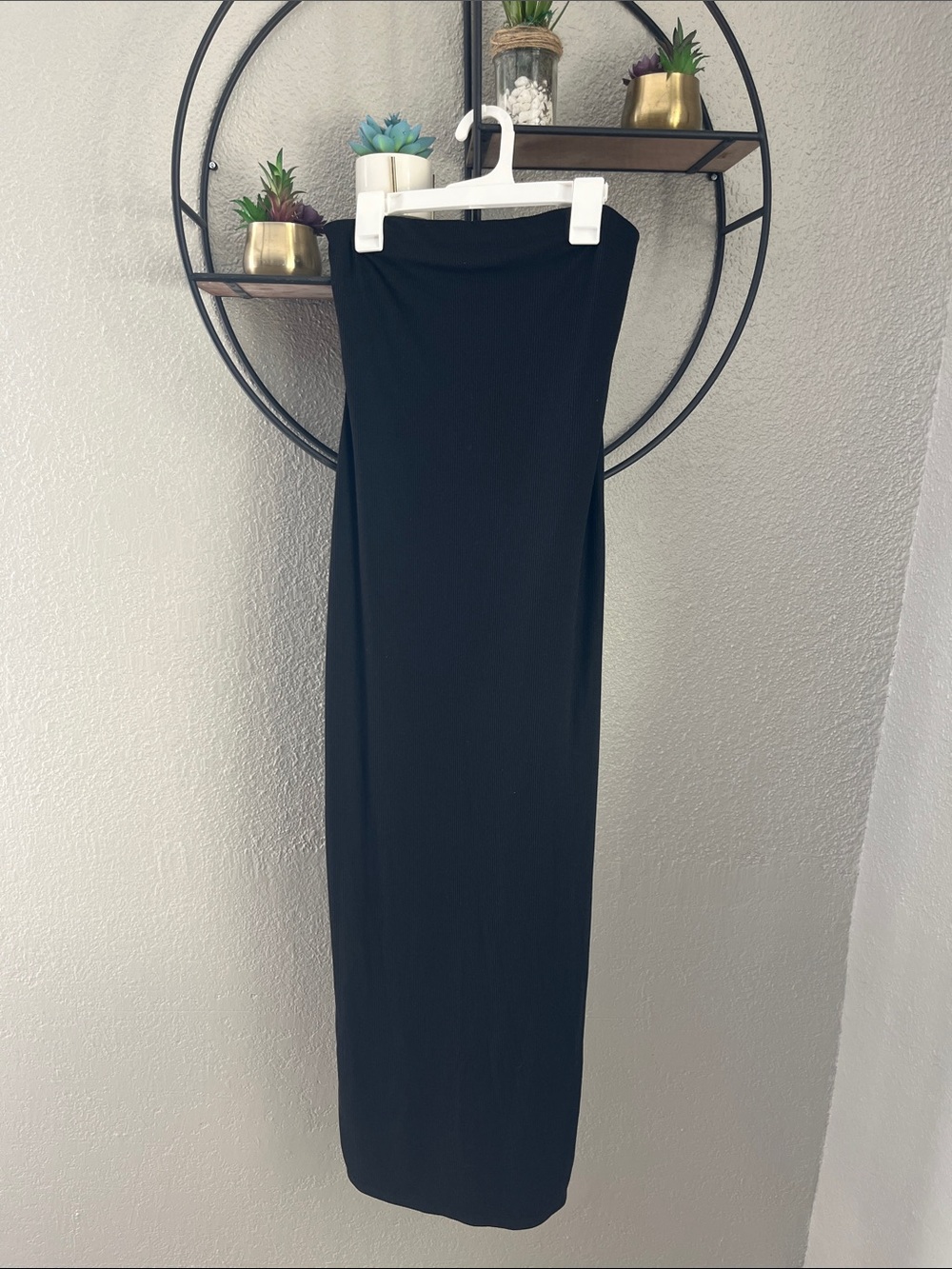 Strapless Black Maxi Dress - Sleek Evening Slip
